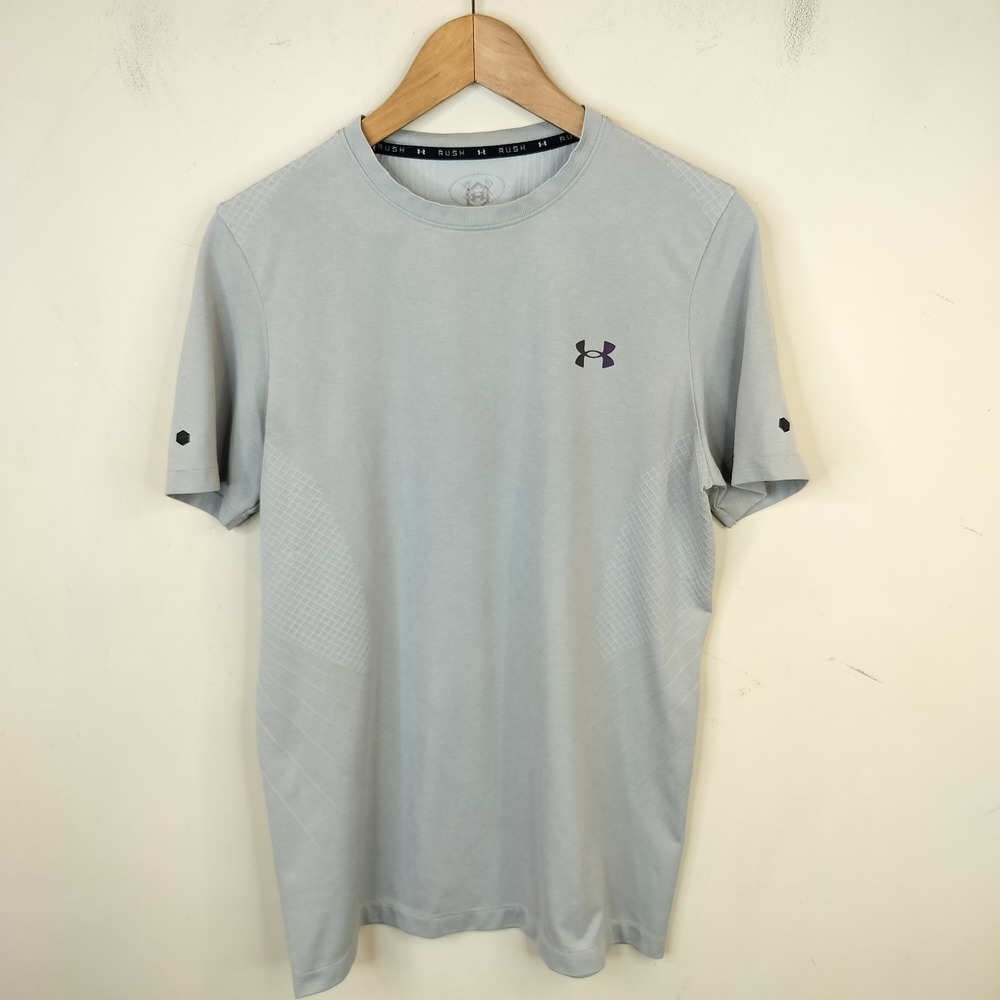 Under Armour Rush T-Shirt Celliant HeatGear Grey Seamless Athletic